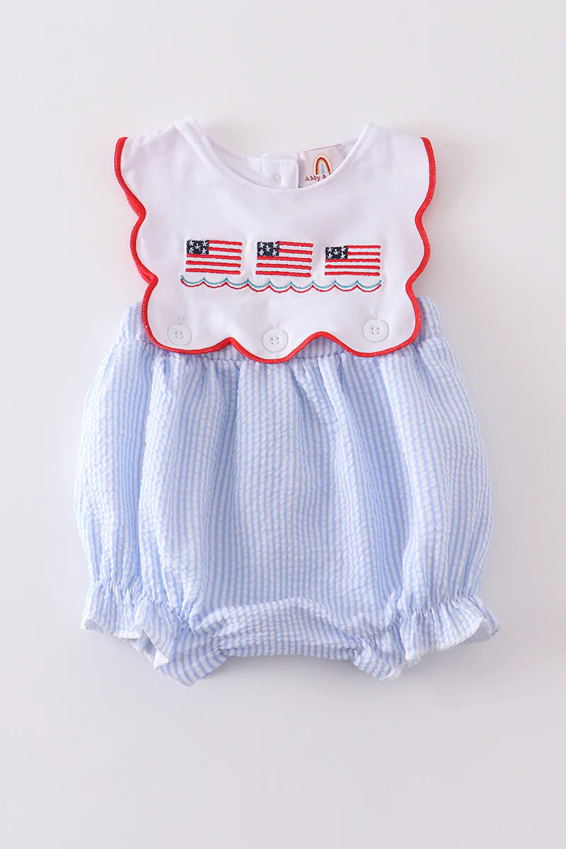 Abby & Evie Embroidery American Flag Bubble