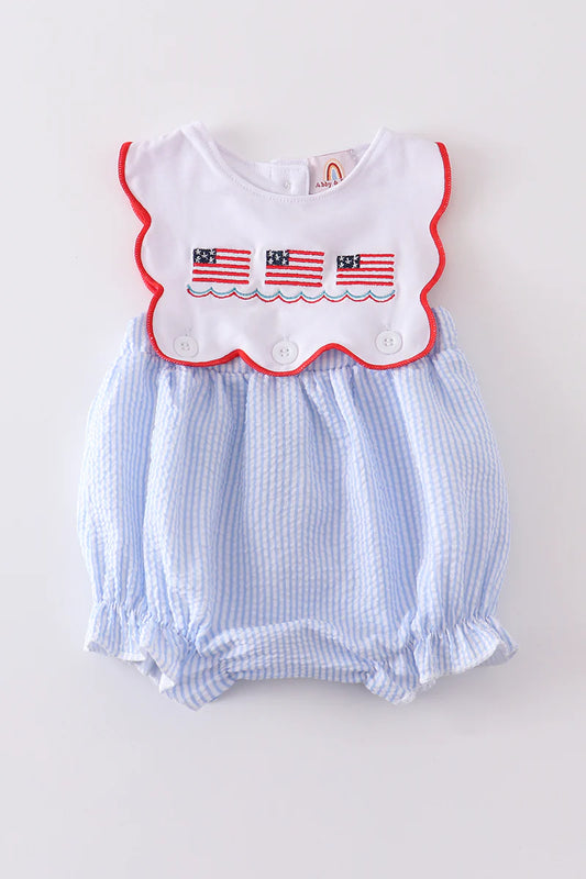 Abby & Evie Embroidery American Flag Bubble