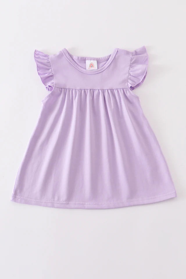 Abby & Evie Purple Ruffle Top + Stripe Short