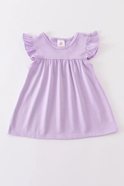 Abby & Evie Purple Ruffle Top + Stripe Short