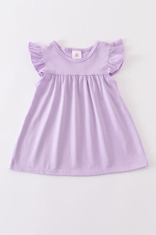 Abby & Evie Purple Basic Ruffle Top