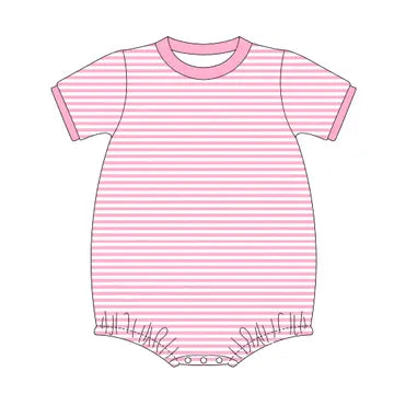 S/S PInk Striped Cotton T-Shirt Bubble