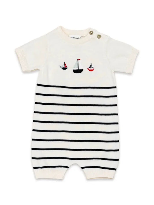 Viverano Romper Sailboat Embroidered short