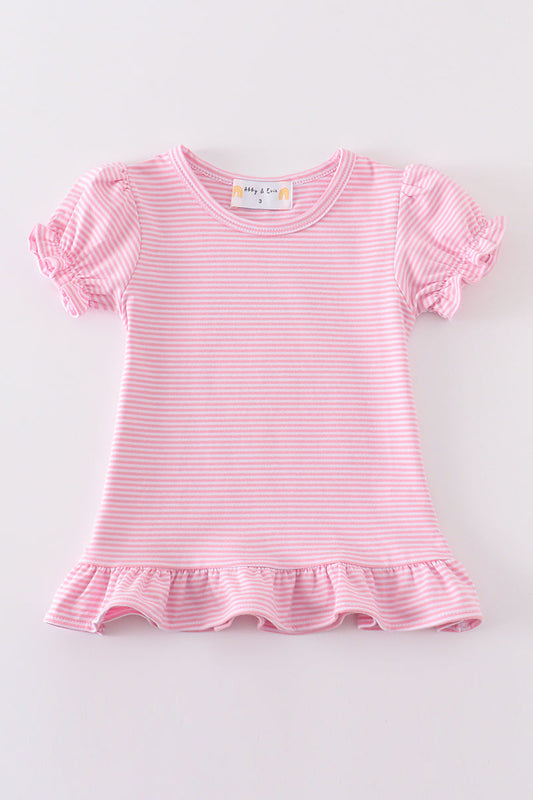 Abby & Evie Pink/White Stripe Top + Short