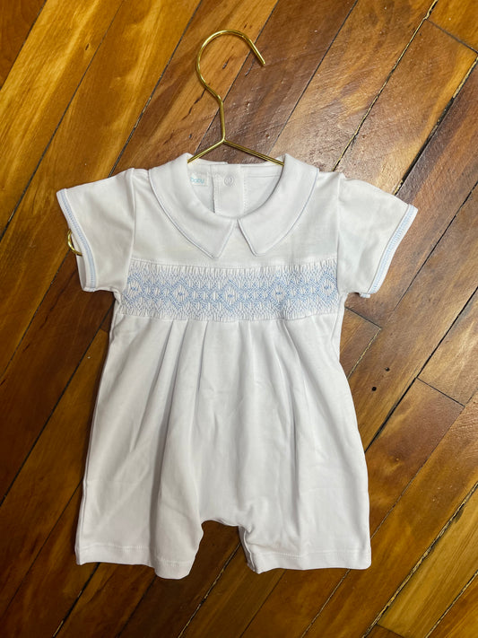 Magnolia Baby Blue Smocked Collared Playsuit