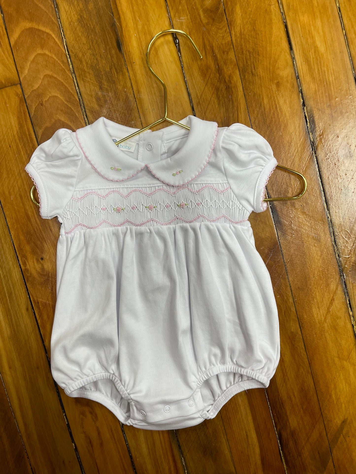 Magnolia Baby Smocked Collared Bubble Pink