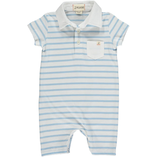 Me & Henry Blue/White Stripe Romper