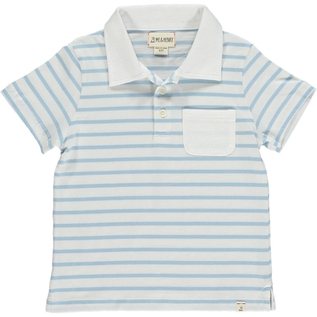 Me & Henry White/Blue Stripe Polo