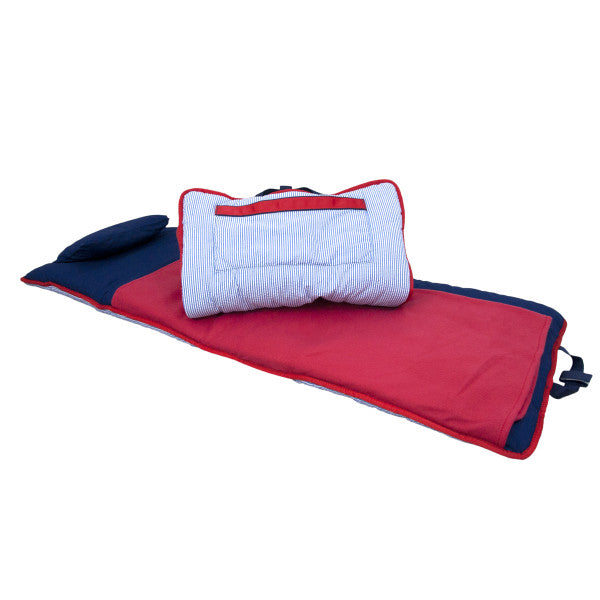 Navy/Red Seersucker Nap Roll