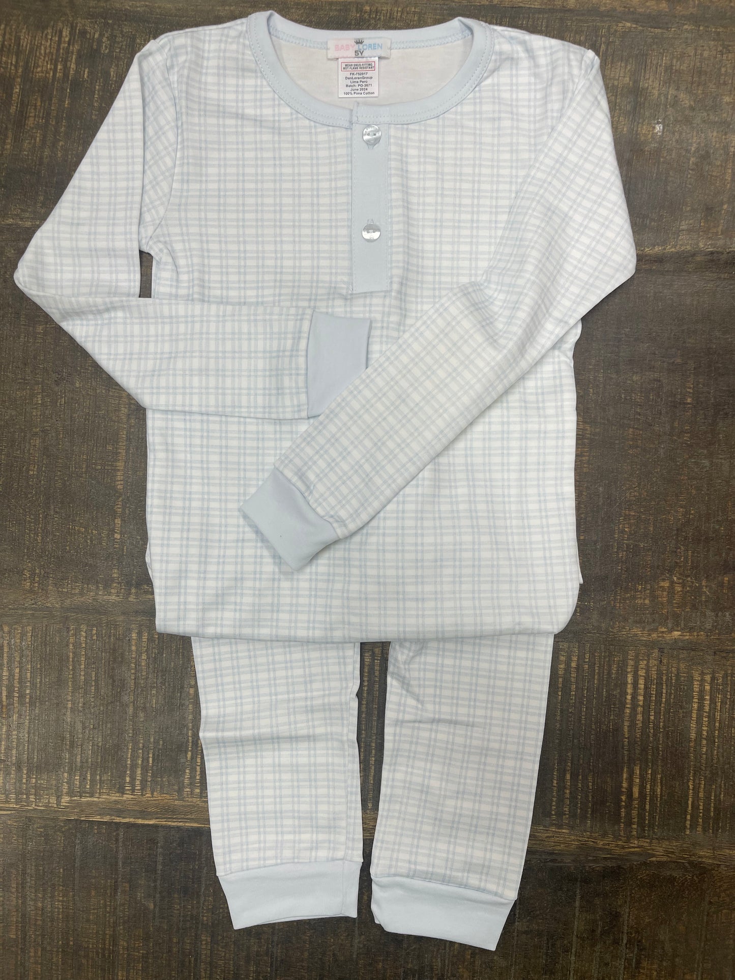 Baby Loren Blue Plaid Loungewear