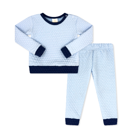 Lullaby Set Quilted Blue Sweatsuit