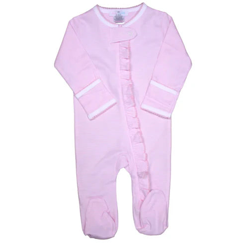 Baby Loren Pink Tiny Stripe Footie