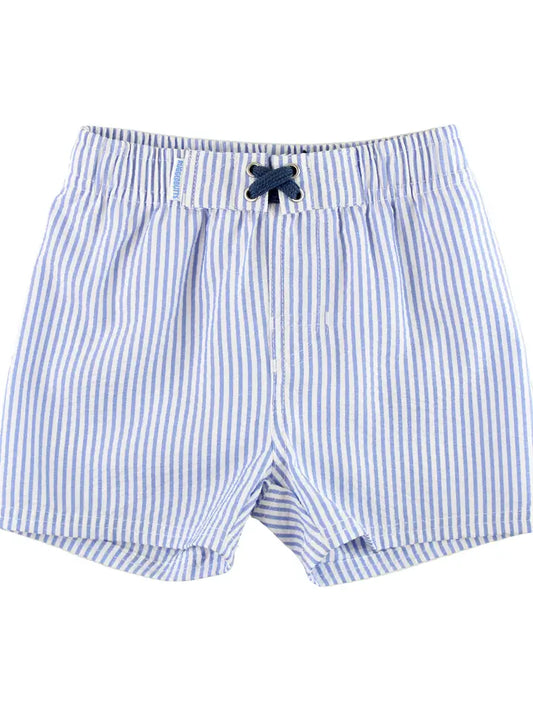 RuggedButts Swim Trunks Blue Seersucker