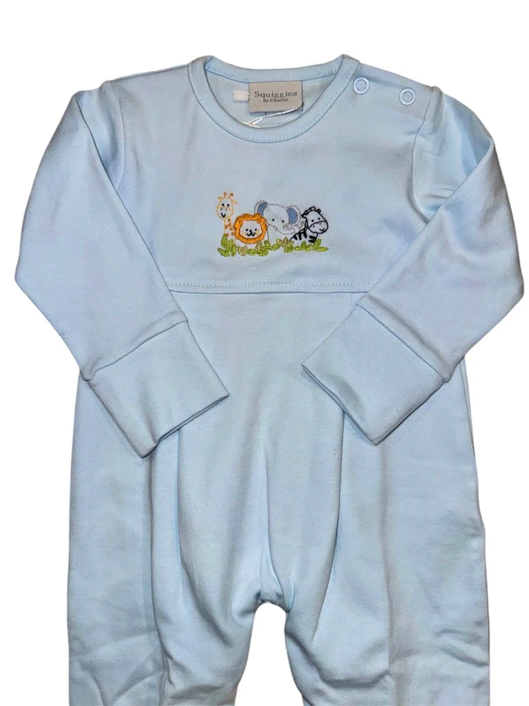 Squiggles Blue Baby Zoo Coverall