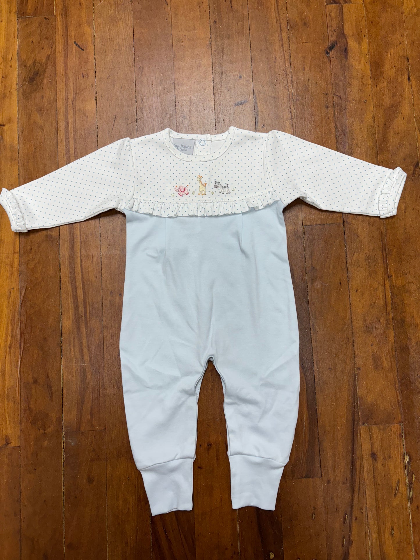 Squiggles by Charlie Blue Dot Zoo Romper