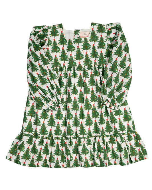 Smockingbird Christmas Tree Print Dress