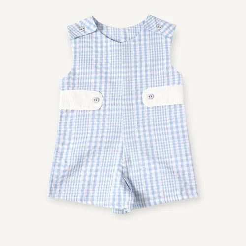 Viverano Romper seersucker short Baby Blue