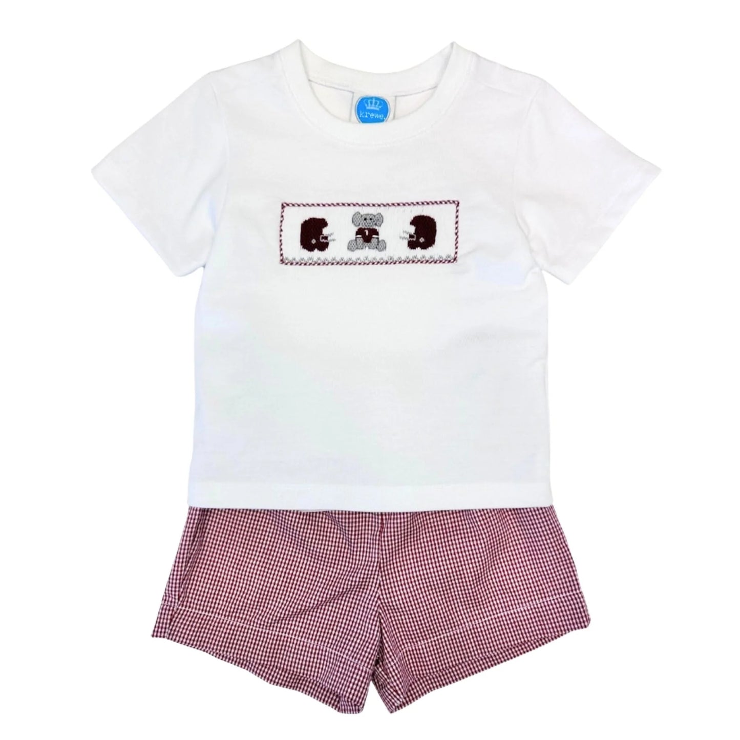 Krewe Kids Smocked Elephant Short Set