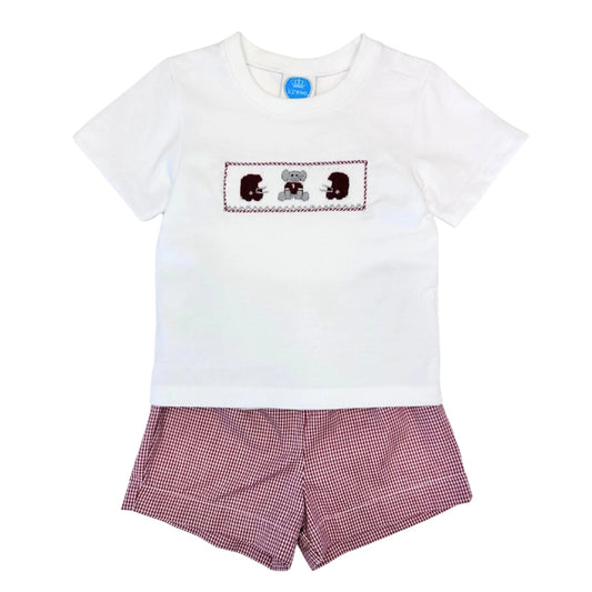 Krewe Kids Smocked Elephant Short Set