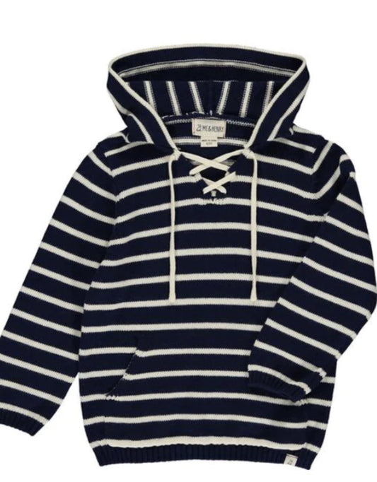 Me & Henry Hooded Navy Stripe Sweater