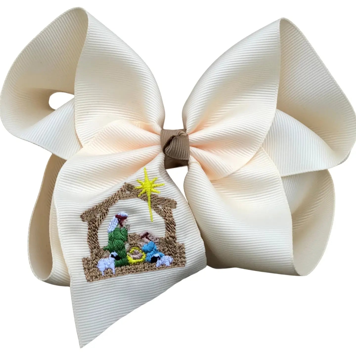 Nativity Embroidered Bow (4 In)