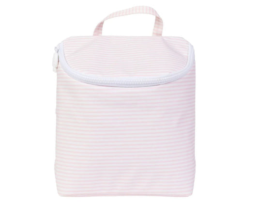 Apple Of My Isla Pink Striped Bottle Bag