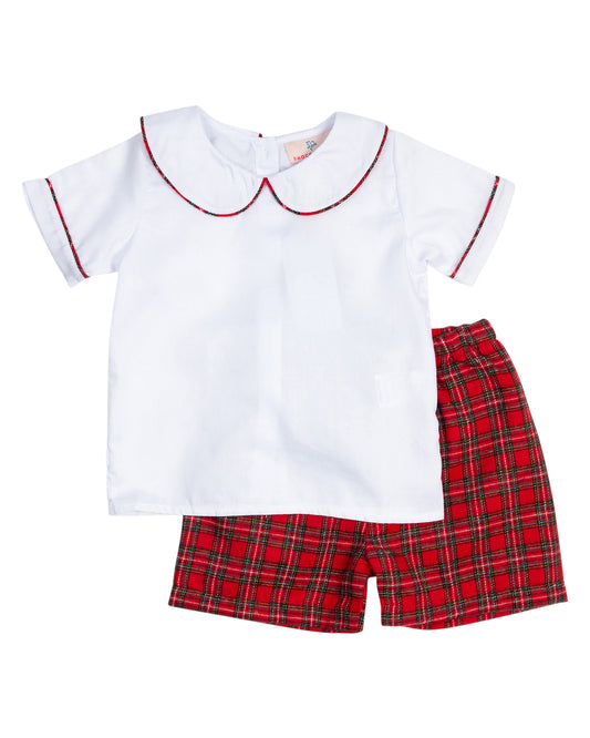 Smockingbird Red Tartan Plaid Short Set