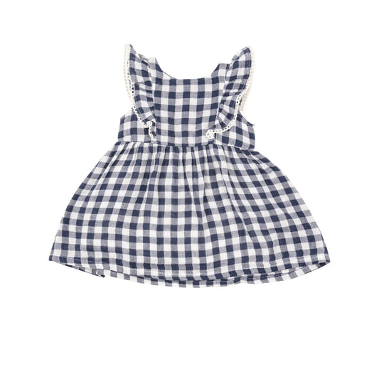 Angel Dear Gingham Navy Dress